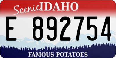 ID license plate E892754