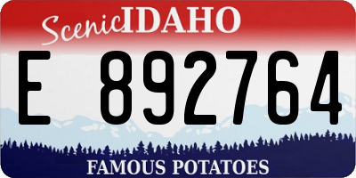ID license plate E892764