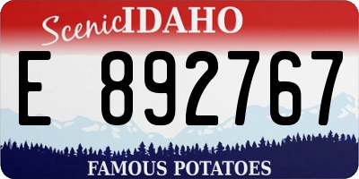 ID license plate E892767