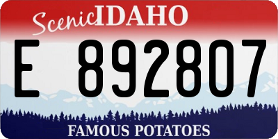 ID license plate E892807