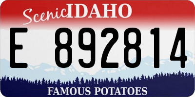 ID license plate E892814
