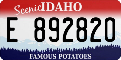 ID license plate E892820