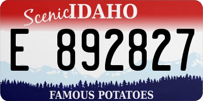 ID license plate E892827