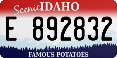 ID license plate E892832