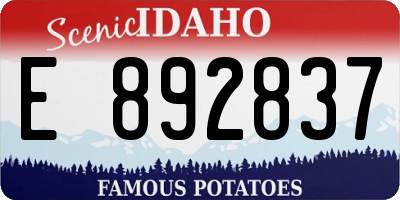 ID license plate E892837