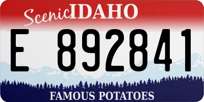 ID license plate E892841