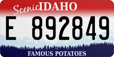 ID license plate E892849