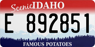 ID license plate E892851