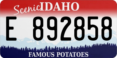ID license plate E892858