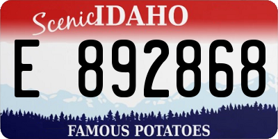ID license plate E892868