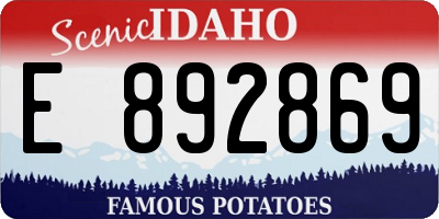 ID license plate E892869
