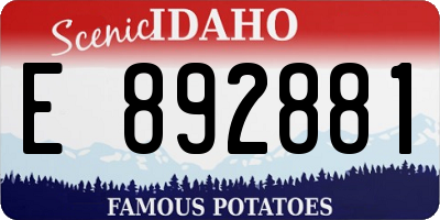 ID license plate E892881