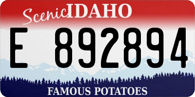 ID license plate E892894