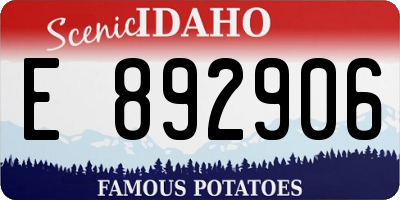 ID license plate E892906
