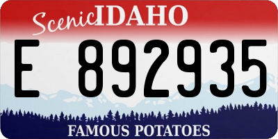 ID license plate E892935
