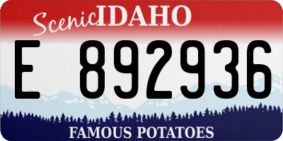ID license plate E892936