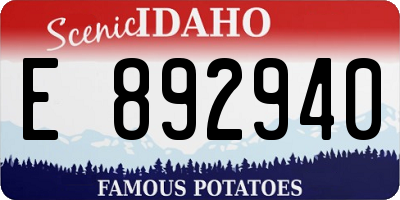 ID license plate E892940