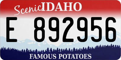 ID license plate E892956
