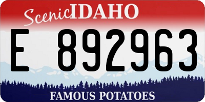 ID license plate E892963