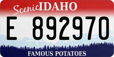 ID license plate E892970