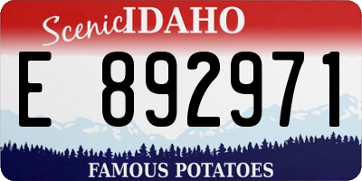 ID license plate E892971
