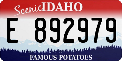 ID license plate E892979