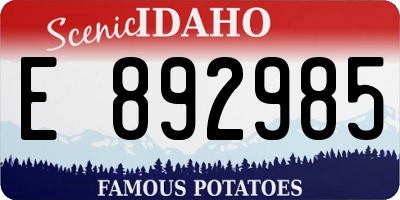 ID license plate E892985