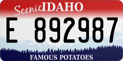 ID license plate E892987