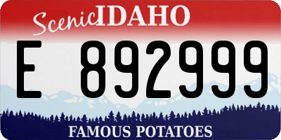 ID license plate E892999