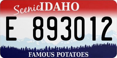 ID license plate E893012