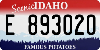 ID license plate E893020