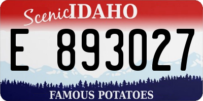ID license plate E893027