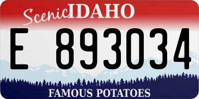 ID license plate E893034