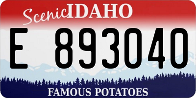 ID license plate E893040