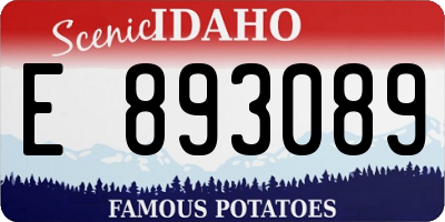 ID license plate E893089