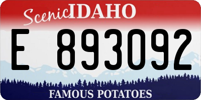 ID license plate E893092