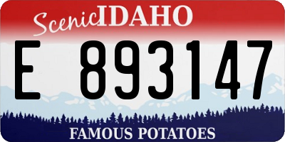 ID license plate E893147