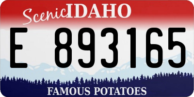 ID license plate E893165