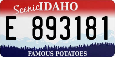 ID license plate E893181