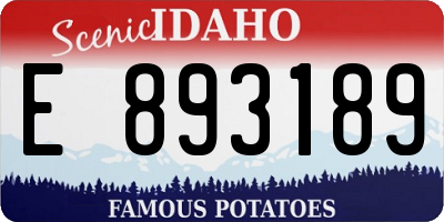 ID license plate E893189