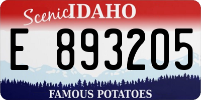 ID license plate E893205