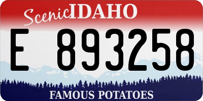 ID license plate E893258