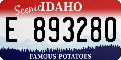 ID license plate E893280