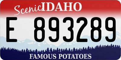 ID license plate E893289