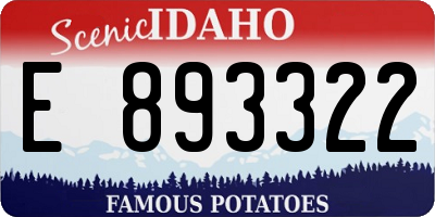 ID license plate E893322