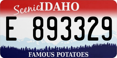 ID license plate E893329