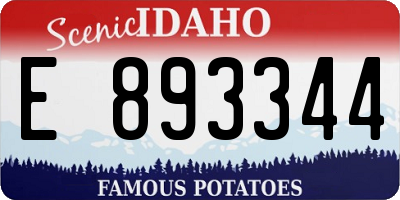 ID license plate E893344