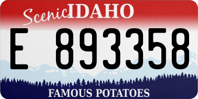 ID license plate E893358