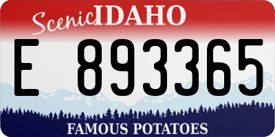 ID license plate E893365