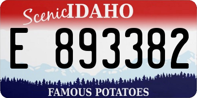 ID license plate E893382